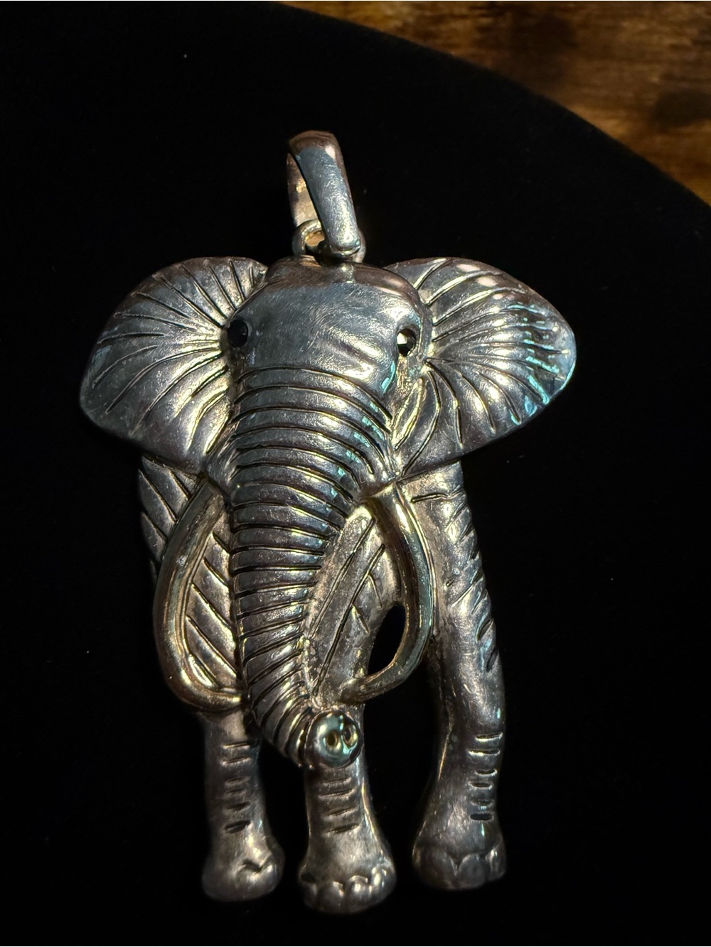 Sterling-Look Elephant Pendant Necklace - Silver Finish